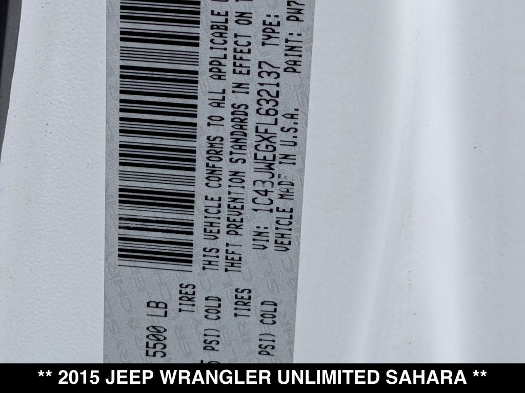 2015 Jeep Wrangler Unlimited Sahara