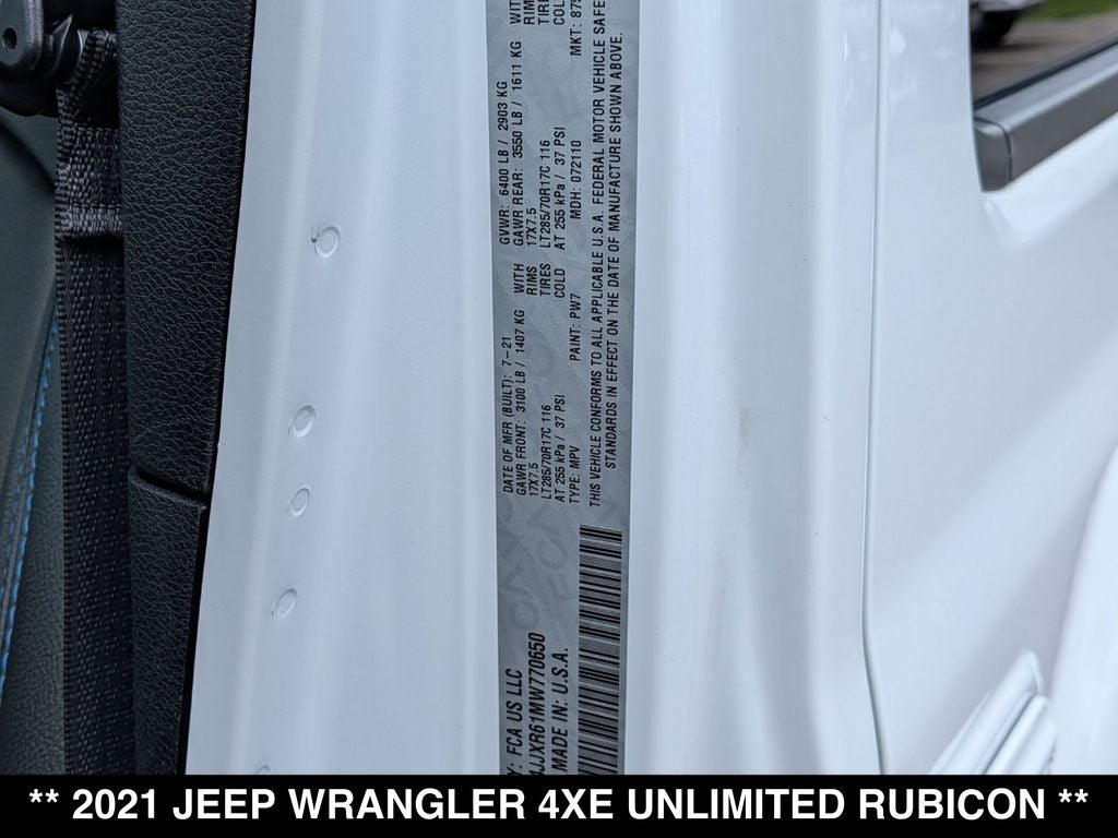 2021 Jeep Wrangler Unlimited Rubicon 4xe