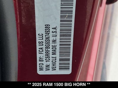 2025 RAM 1500 Big Horn/Lone Star