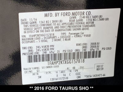 2016 Ford Taurus SHO