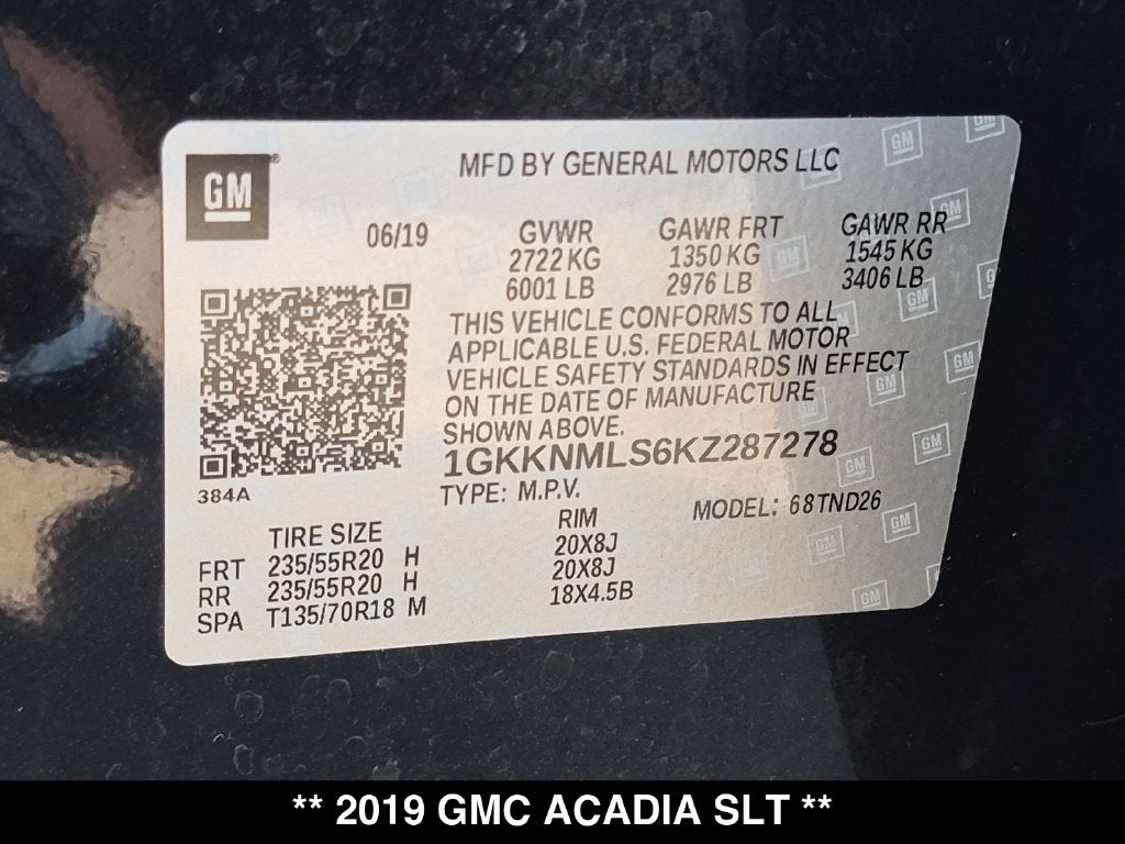 2019 GMC Acadia SLT-1
