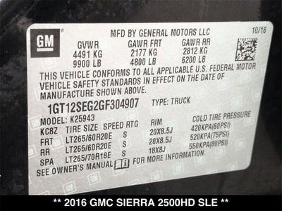 2016 GMC Sierra 2500HD SLE