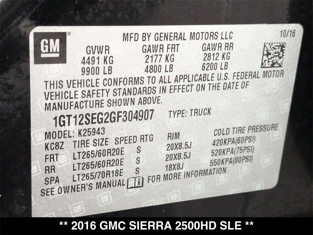 2016 GMC Sierra 2500HD SLE