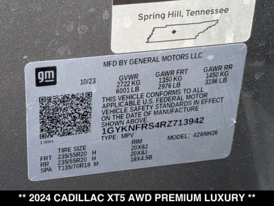 2024 Cadillac XT5 Premium Luxury Platinum
