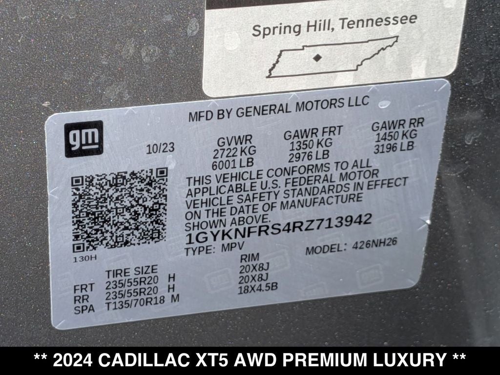 2024 Cadillac XT5 Premium Luxury Platinum