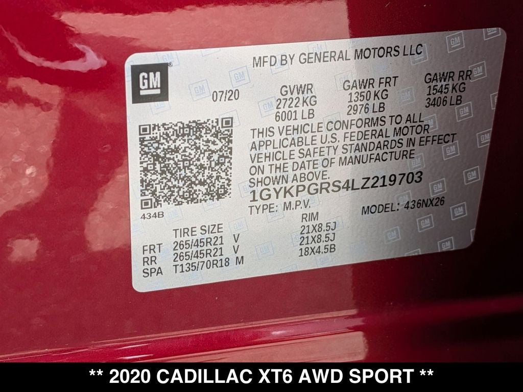 2020 Cadillac XT6 Sport