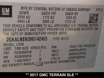 2017 GMC Terrain SLE-2