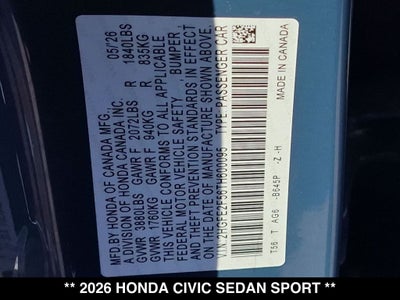 2026 Honda Civic Sport