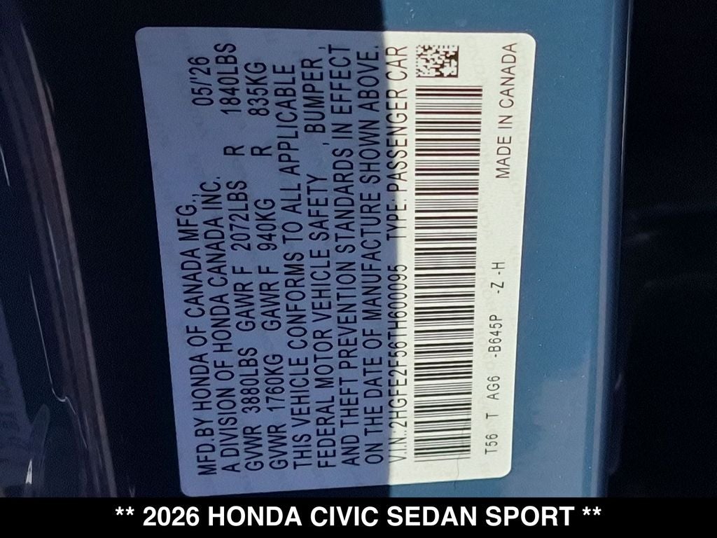 2026 Honda Civic Sport
