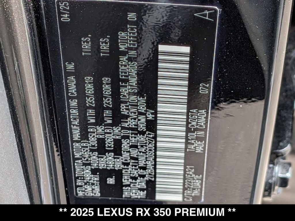 2025 Lexus RX PREMIUM