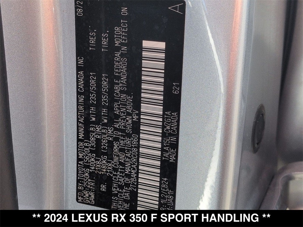 2024 Lexus RX F SPORT HANDLING AWD