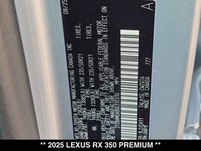 2025 Lexus RX PREMIUM