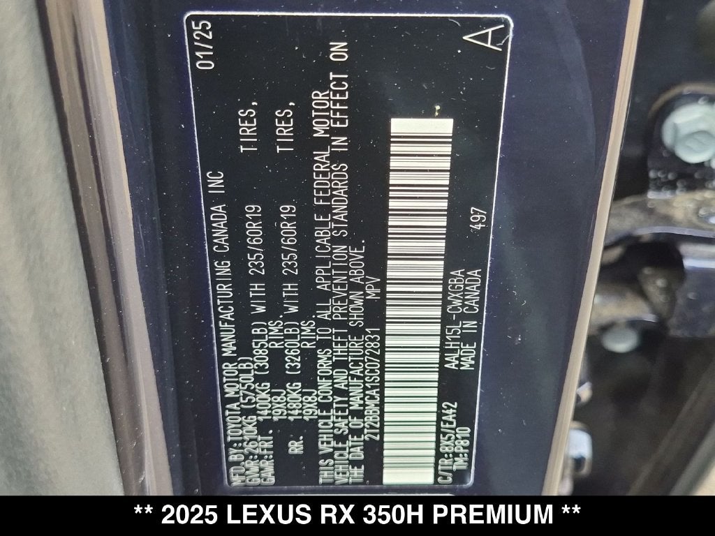 2025 Lexus RX 350h Premium