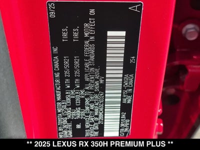 2025 Lexus RX 350h Premium Plus