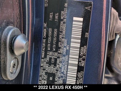 2022 Lexus RX 450h