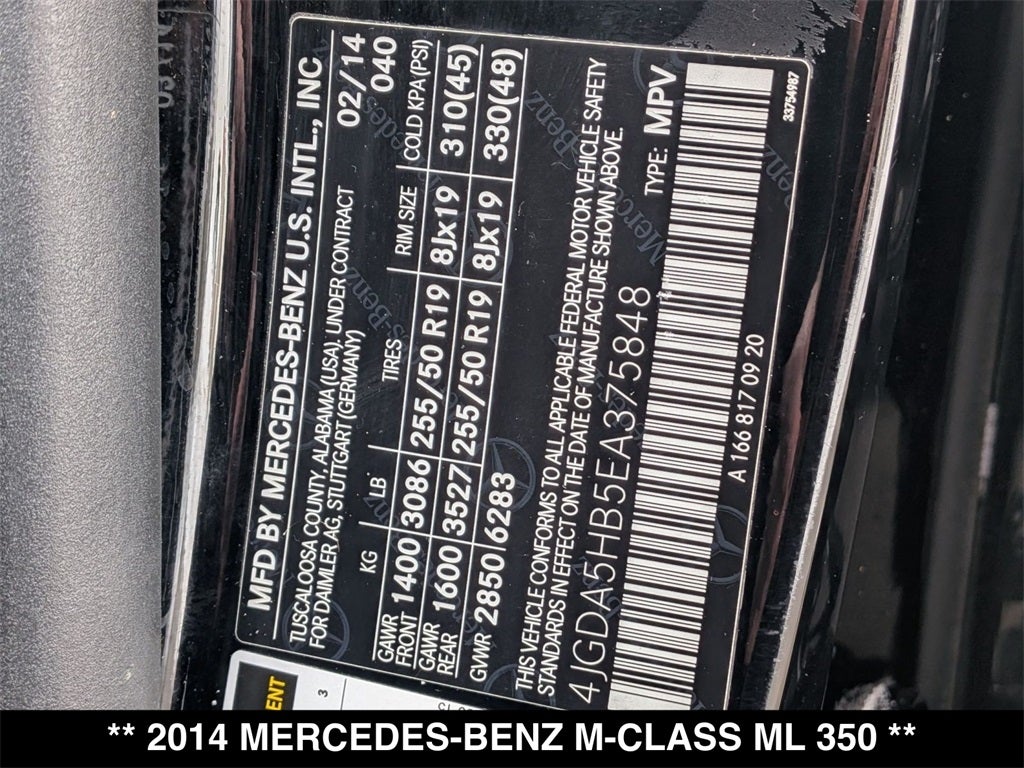 2014 Mercedes-Benz M-Class ML 350 4MATIC®