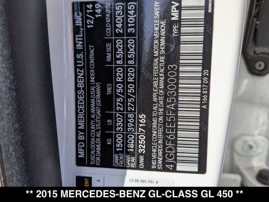 2015 Mercedes-Benz GL-Class GL 450 4MATIC®