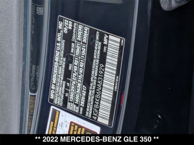 2022 Mercedes-Benz GLE GLE 350 4MATIC®