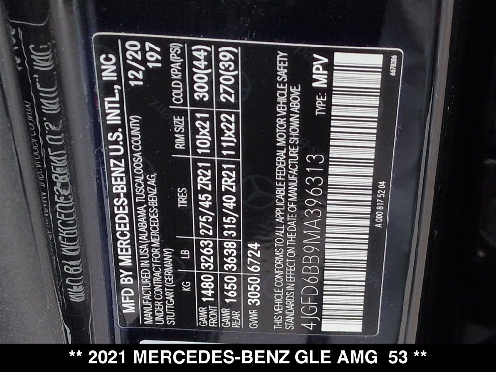 2021 Mercedes-Benz GLE GLE 53 AMG® 4MATIC®