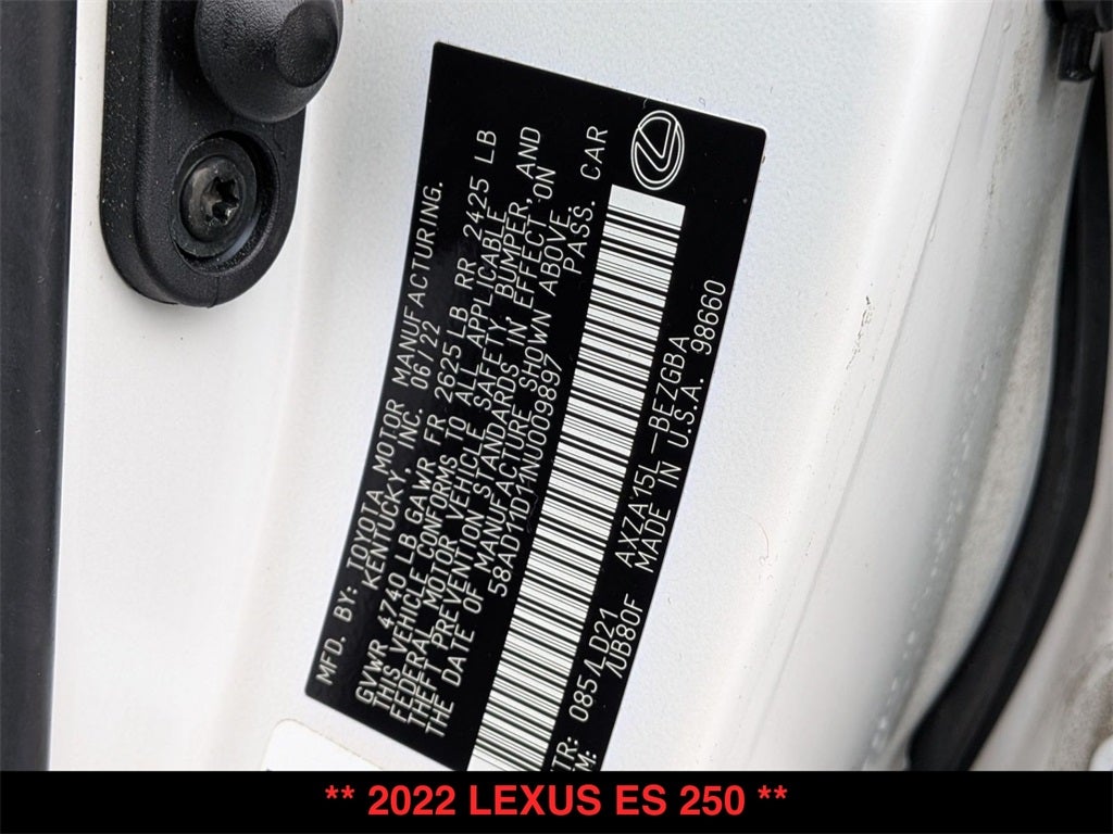 2022 Lexus ES 250