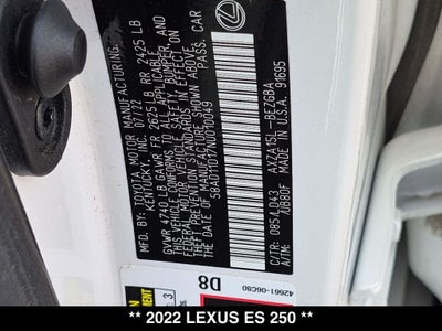 2022 Lexus ES 250