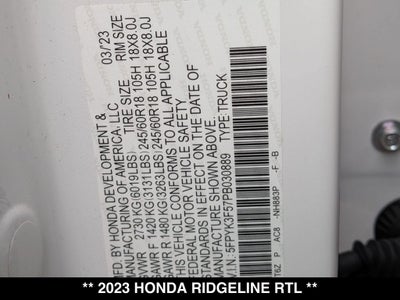 2023 Honda Ridgeline RTL