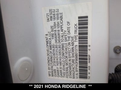 2021 Honda Ridgeline Black Edition