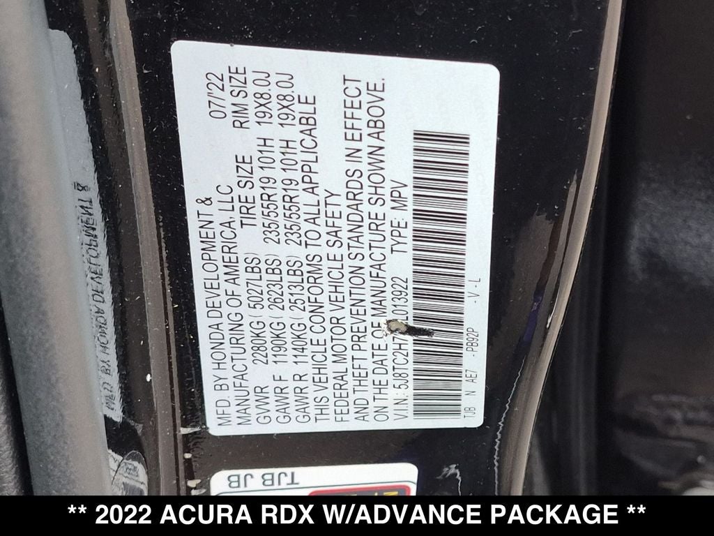 2022 Acura RDX Advance Package SH-AWD