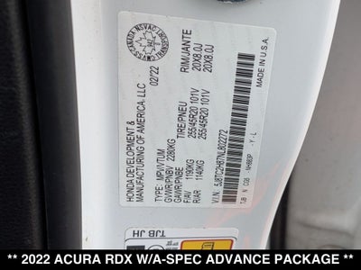 2022 Acura RDX A-Spec Advance Package SH-AWD