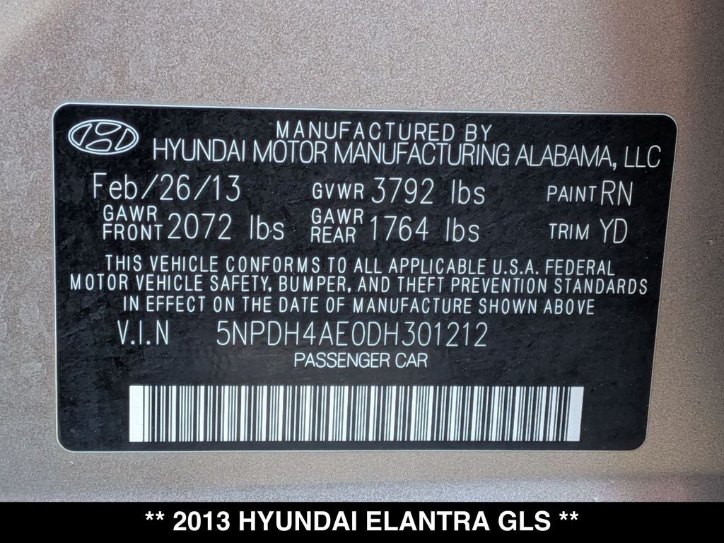 2013 Hyundai Elantra GLS