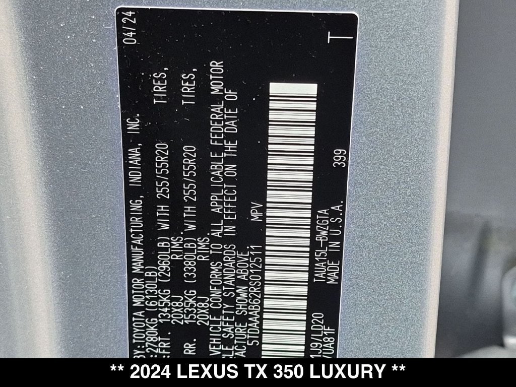 2024 Lexus TX 350 Luxury