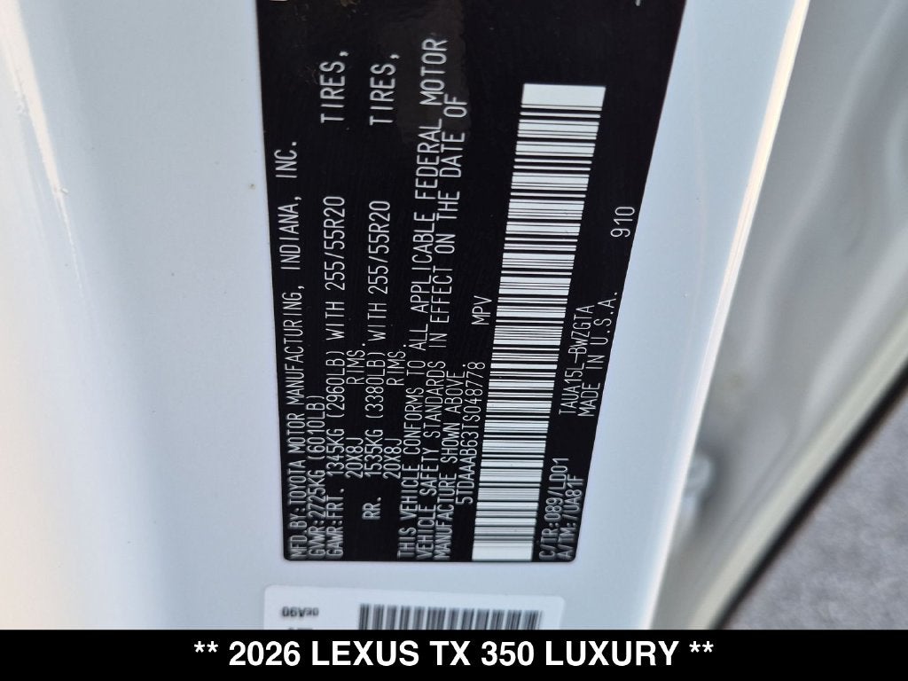 2026 Lexus TX LUXURY AWD