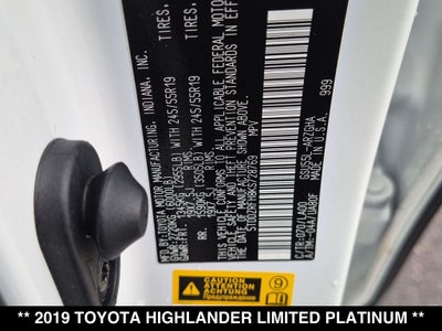 2019 Toyota Highlander Limited Platinum