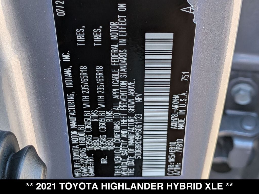 2021 Toyota Highlander Hybrid XLE