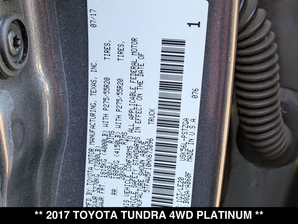 2017 Toyota Tundra Platinum 5.7L V8