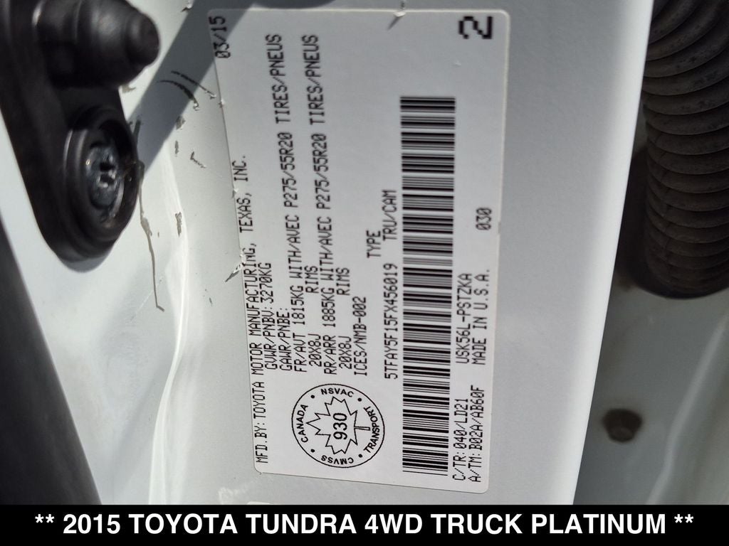 2015 Toyota Tundra 1794 5.7L V8