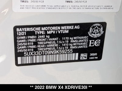 2022 BMW X4 xDrive30i M Sport