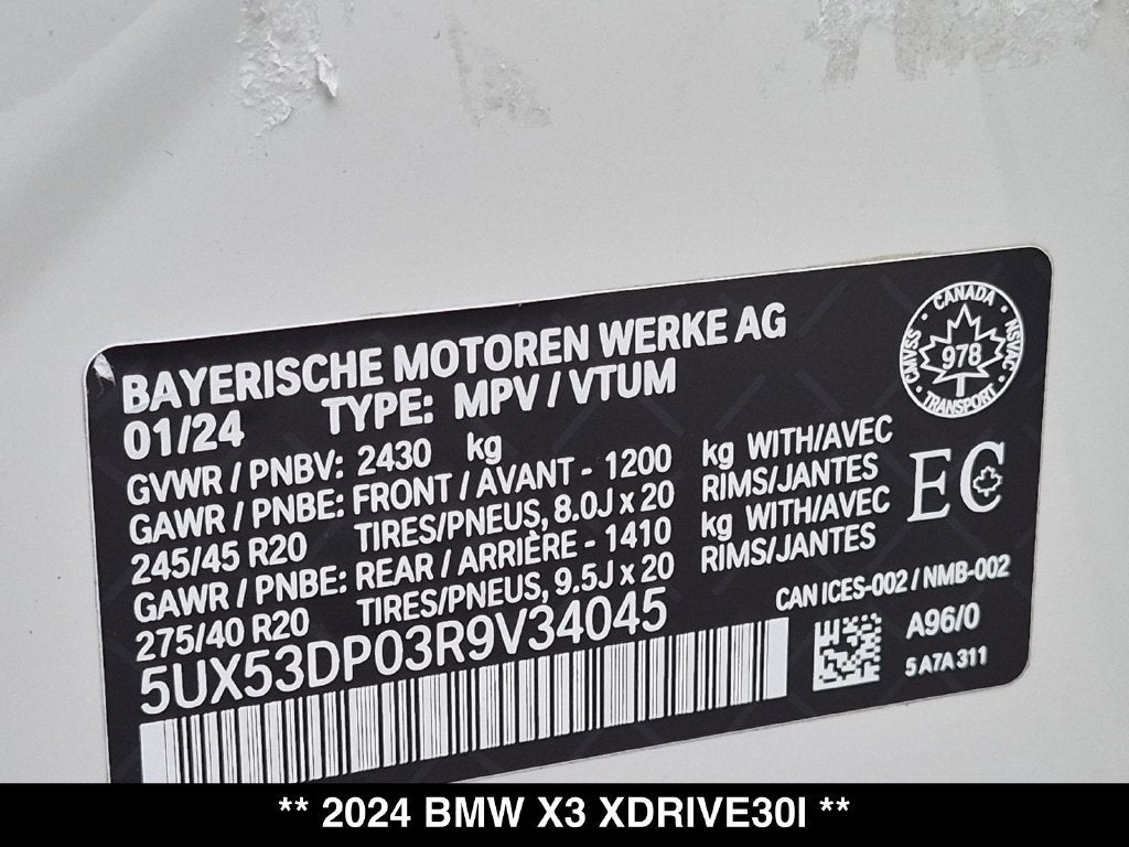 2024 BMW X3 xDrive30i M Sport