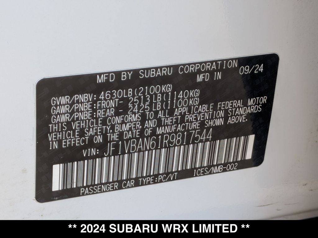 2024 Subaru WRX Limited