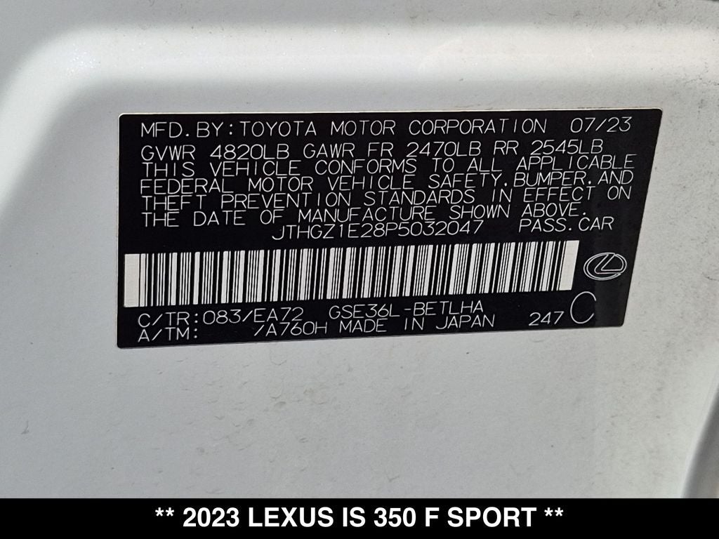 2023 Lexus IS 350 F SPORT