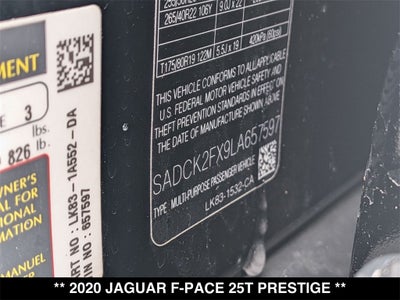 2020 Jaguar F-PACE 25t Prestige