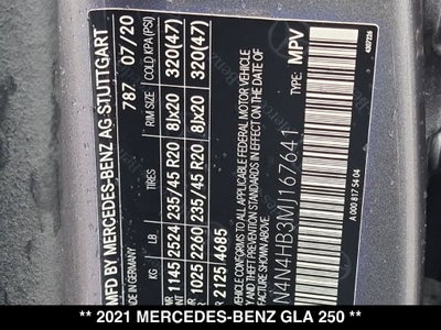 2021 Mercedes-Benz GLA GLA 250 4MATIC®