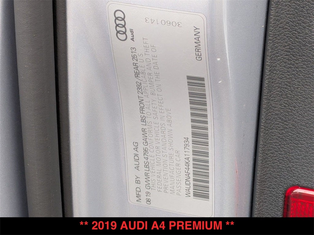 2019 Audi A4 2.0T Premium quattro