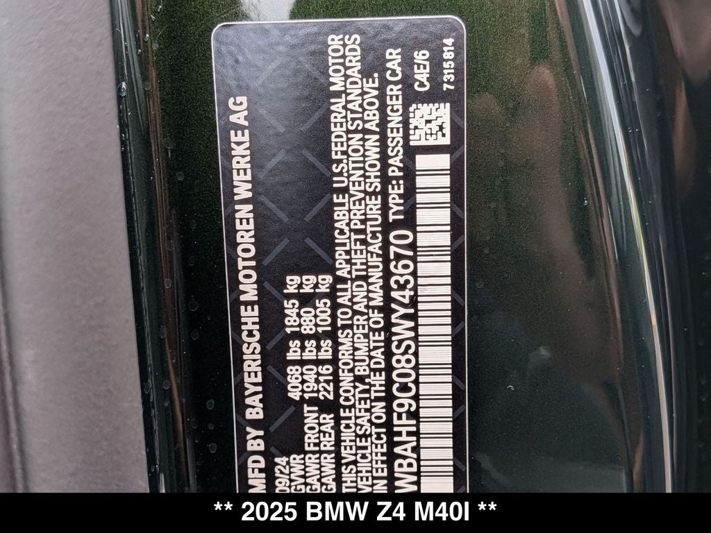 2025 BMW Z4 sDrive M40i