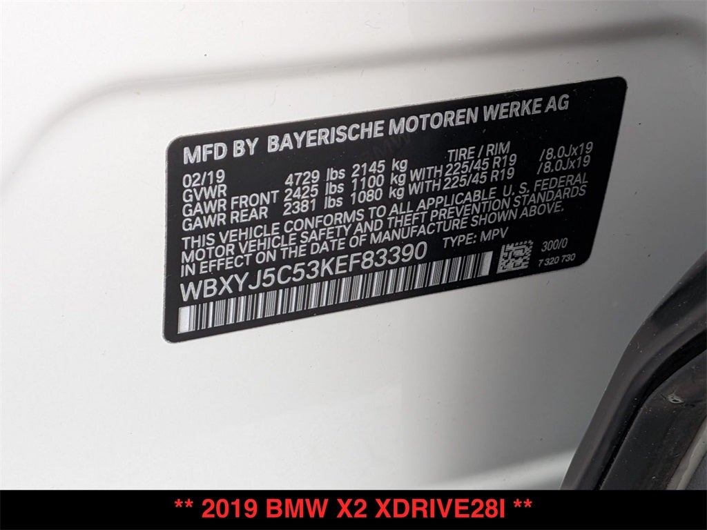 2019 BMW X2 xDrive28i