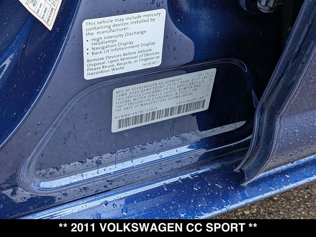 2011 Volkswagen CC Sport