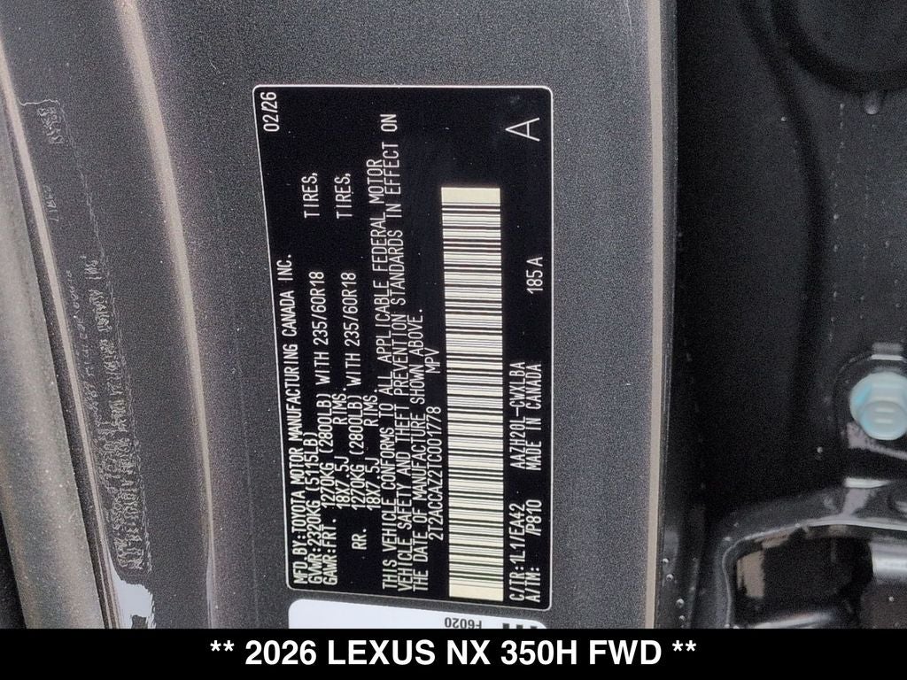 2026 Lexus NX HYBRID NX 350h FWD