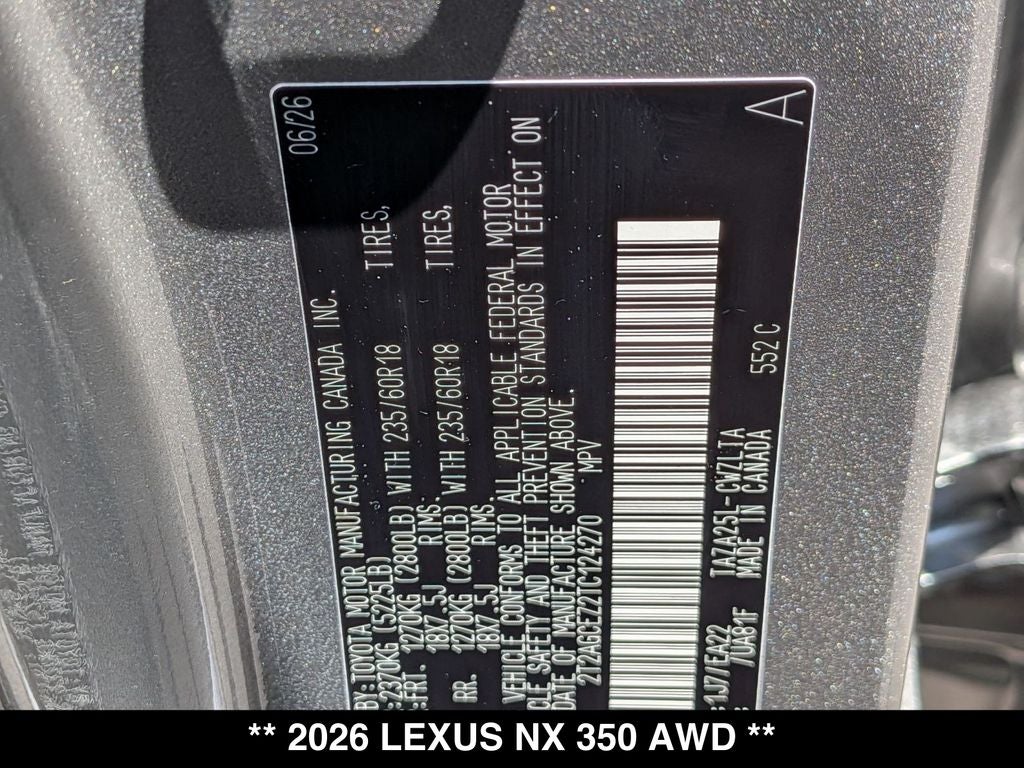 2026 Lexus NX 350 AWD