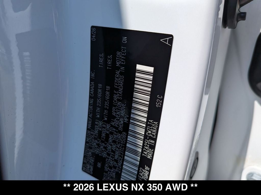 2026 Lexus NX 350 AWD