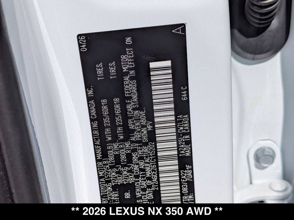 2026 Lexus NX 350 AWD
